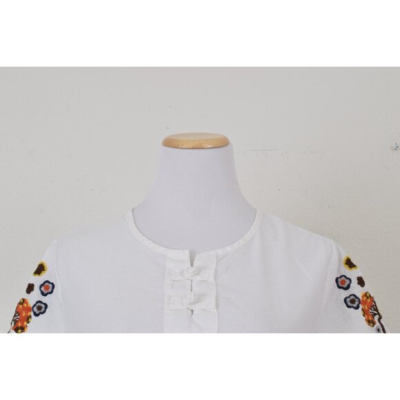 Vintage 80s/90s White‎ Embroidered Boxy Pullover Blouse - Picture 10 of 10